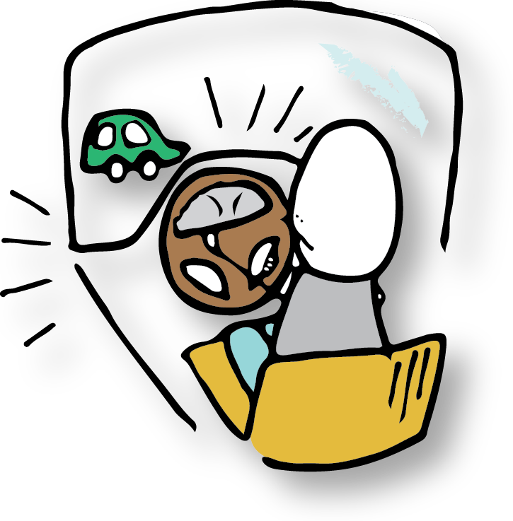 Person honking horn